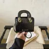Bolso de mano cuadrado pequeño Lady Dior transfronterizo para mujer, de nicho de alta gama, tejido, para ir al trabajo, mini bandolera cruzada, bolso para niños