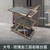 Carrito de Comedor Comercial KTV de Hotel de Tres Niveles de Acero Inoxidable y Vidrio Carrito para Bebidas Carrito de Entrega de Comida para Salones Privados de Restaurante Carrito de Mano para Pasteles