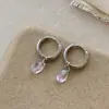 Brincos de zircônia azul claro água de lago com vento frio, gotas d'água cintilantes, design exclusivo, temperamento de alta qualidade, brincos simples e versáteis