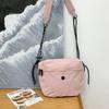 Bolsa Transversal Infantil Simples e Versátil para o Dia a Dia Bolsa de Ombro Casual Japonesa de Grande Capacidade Retrô Cor Pura para Meninos e Meninas