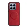 Funda Magnética de Cuero con Diseño de Vaca para Xiaomi 17Tpro Carga Inalámbrica Redmi Note15 Funda Protectora Anticaídas