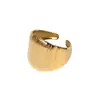 Anillo Abierto de Acero de Titanio con Pliegues Irregulares Estilo Europeo y Americano para Mujer, Anillo de Acero de Titanio Texturizado de Lujo Ligero, Accesorio de Mano Versátil