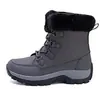 Botas de nieve cálidas de invierno nuevas, de caña alta, a la moda, talla grande, forradas de felpa, botas para mujer, senderismo al aire libre, estilo de pareja, zapatos de montañismo modernos