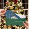 Tarjetas de felicitación navideñas sencillas en inglés transfronterizas, tarjetas plegables hechas a mano con sobres, tarjetas pequeñas de bendición para regalo de ramo al por mayor