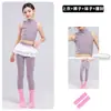 Traje de danza jazz para niñas, top morado de alta gama con un pequeño cuello alto, conjunto de yoga, body, traje de baile de espectáculo jazz para niñas
