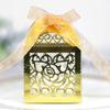 Caixa de doces personalizada para casamento transfronteiriço, caixa de doces com borboleta e rosa vazadas a laser, caixa de presente de casamento em estoque