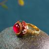 Brincos de moda de prata com personagem atacado joias de prata S925 estilo nacional da Tailândia esmalte brincos de corindo vermelho novos produtos