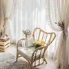 Tecido para Cortina de Gaze Fufeng, Transmissor de Luz mas Não Transparente, Estilo Francês, para Sala de Estar, Varanda, Quarto, Tecido Espesso para Tela de Janela, Atacado