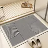 Alfombrilla de Baño Estilo Crema Transfronteriza Alfombrilla para Inodoro Absorbente de Agua Secado Rápido Resistente a la Suciedad Antideslizante Diatomeas Acolchado Alfombrilla para Pies