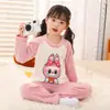 2026 Nuevos Pijamas de Franela para Niños Otoño e Invierno Cálido Más Terciopelo Niñas Niños Medianos y Grandes Conjunto de Forro Polar de Coral para Niñas