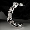 E5126 Estilo Nicho Coreano Estilo Frío Plata Esterlina S925 Rostro Brillante Arruga Ardiente Clip para Oreja para Mujer ins Clip para Oreja sin Agujeros en la Oreja