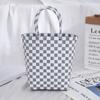 Bolsa tejida de dibujos animados de verano Bolsa cuadrada pequeña Bolsa de cesta de plástico para verduras Bolsa de cesta pequeña de color Combinación de fotos Bolsa de playa Bolsa para mujer