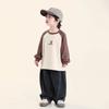 Camiseta de Manga Larga Changguo Clothing para Niños, Nueva Prenda de Otoño con Mangas Raglán para Niños Pequeños, Ropa de Algodón Puro de Corte Holgado