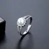 Anillo de Botón de Perla de Imitación Jinse, Diseño Único, Anillo Abierto Versátil, Estilo Coreano de Moda, Anillo Ajustable para Mujer, Venta al por Mayor