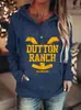 Suéter de mujer con estampado azul y amarillo para tienda independiente de Amazon transfronteriza shopify