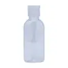 Procesamiento personalizado gel de ducha botella pequeña 50ml capacidad pequeña botella de embalaje de viaje tapa abatible sellada artículos de tocador botella de plástico