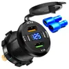 Carregador de Carro Digital Modificado 120W Carregamento Super Rápido 4 Portas Duplo PD para Carros, RVs, Veículos Elétricos e Motocicletas