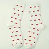 Calcetines de Media Pantorrilla para Mujer Transfronterizos, Calcetines Largos Blancos de Moda con Diseño de Corazón, Estilo Universitario Deportivo, Más Vendido en Amazon, Duraderos