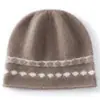 Gorro de Punto Jacquard de Cachemira Cálido Nuevo para Otoño e Invierno Gorro Versátil Duradero Retro a Prueba de Frío Moda Gorro Turbante Gorro para Exteriores