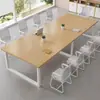 Mesa de Conferência Treinamento de Funcionários Mesa de Escritório Retangular e Conjunto de Cadeiras Mesa de Computador Simples Bancada Grande Mesa