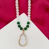 Collar de Jade Blanco, Collar de Madreperla con Cuentas Redondas de Jade Blanco de 8 mm, Colgante de Calabaza con Hebilla de Seguridad, Nueva Joyería Transfronteriza para Transmisión en Vivo