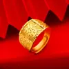 Atacado de Fábrica Anel da Fortuna Dourado Areia Anel Dourado Masculino Tendência Anel Dourado Clássico Anel Aberto Dominador