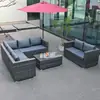 Sofá de Ratán para Exteriores, Impermeable, Protección Solar, Ocio, Silla Doble de Ratán de Hierro Forjado, Juego de Muebles para Exteriores, Balcón, Aire Libre