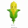 Balão de frutas e vegetais transfronteiriço, balão de cenoura, frutas e vegetais, decoração de festa de aniversário, balão de filme de alumínio de desenho animado, atacado