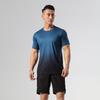 Camiseta de Treino Masculina com Gola Redonda e Cor Degradê, Seda de Leite, Verão, Digital, Corrida, Secagem Rápida, Top Esportivo, Marca Moderna Masculina