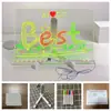 Pizarra blanca borrable, tablero de escritura luminoso, cartelera LED de escritorio, tablero de dibujo, pizarra pequeña de puesto de mercado nocturno, tablero fluorescente