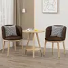 Conjunto de Mesa e Cadeiras de Negociação B&B Hotel Light Luxury de Três Peças, Mesa e Cadeiras Modernas para Chá na Varanda, Conjunto de Mesa e Cadeiras de Lazer para Sala de Estar