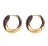 Pendientes de Esmalte de Alta Calidad Estilo Dong Jie Serie Serpiente de Cola Orbital Blanco Leche Marrón Estilo Maillard Accesorios para Pendientes