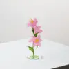 Adorno acrílico de pie para decoración de escritorio, lindo diseño floral, decoración de regalo, decoración del hogar, portamensajes transfronterizo