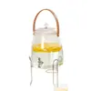 Cubo para Bebidas de Jugo con Grifo, Jarra Doméstica de Agua Fría, Cubo Transparente Simple para Té de Frutas de Limón, Cubo de Cerveza de Gran Capacidad
