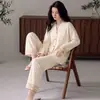 Se puede hacer envío directo de pijamas de mujer para primavera y otoño, algodón puro, finos, de manga larga, nuevos 2026, verano, elegantes, tacto de alta gama, ropa para casa