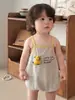 Enterizo de Tirantes de Verano Nuevo Estilo para Bebés y Niños Pequeños, Ropa para Gatear al Aire Libre, Monito Delgado Transpirable