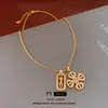 Nuevo Collar de Flor de Candado de Paz Estilo Chino Tendencia Nacional Lujo Ligero Retro Cadena para Suéter Nicho de Gama Alta Versátil Collar Venta al por Mayor