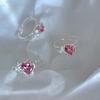Anillo Dulce y Fresco con Forma de Corazón Rosa, Nuevo Anillo Abierto Irregular Geométrico de Moda, Anillo Elegante de Dedo Índice Hip-Hop, Moderno