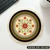 Mouse Pad Redondo com Borlas Manta Estilo Persa com Borlas Jogo Americano de Mesa Jogo Americano de Prato Padrão Exótico Superfície de Veludo Antiderrapante