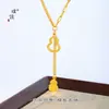 Collar de Borla Doble Calabaza Dorada Brillante 24K Hielo Triturado Brillante Estilo Mismo de la Tienda de Oro Puzuo Cadena Versátil de Clavícula de Gama Alta