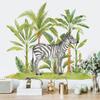 Adesivo de parede de planta tropical zebra animal de desenho animado decoração de parede de fundo para quarto de criança papel de parede KL36036