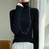 Suéter de Punto Fino de Alta Gama Listo para Usar 2025 para Mujer Cuello Holgado Moda Capa Base Color Sólido Suéter de Punto Delgado Venta al por Mayor
