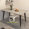 Juego de mesa y sillas de comedor de pizarra para uso doméstico en apartamentos pequeños, mesa de comedor rectangular moderna de lujo ligero para sala de estar