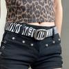 Cinto Animal Print Punk Y2K Feminino Design de Nicho Retrô Acessório Versátil Tendência Menina Americana Picante Tendência