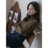 Cuello alto de terciopelo alemán ajustado ajustado color sólido camisa base otoño e invierno 2024 estilo coreano nuevo manga larga interior top casual