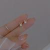 Nuevos Pendientes de Conejo de Plata de Ley 925 de Moda Mini Diamante Individual Año Zodiacal Lindos Versátiles Studs para Cartílago Estilo Ins