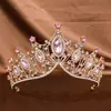 Accesorios para el Cabello de Boda Adornos de Aleación Corona Retro Barroca Europea y Americana Corona Grande de Pedrería Ojo de Caballo Diadema