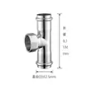Conector T de Rosca Interna em Aço Inoxidável 304 Padrão Nacional, Conector T Horizontal para Tubo de Água, T de Aço Inoxidável com Dupla Crimpaggem