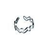 Anillo de Plata de Ley S925 con Diseño de Nicho Estilo Blogger Ins Coreano Anillo Abierto Combinación