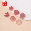 Pingente Contas Espaçadoras de Ágata Raposa Maçã Fonte de Sal, Flor de Pessegueiro Ruyi Contas Espaçadoras de Jade Pulseira DIY Acessórios de Joias Venda por Atacado